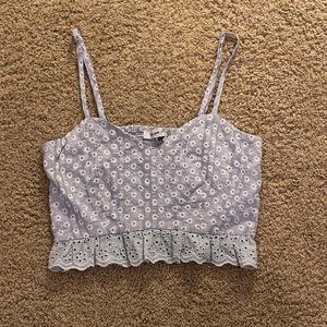Harper and Me light blue flower tank top
